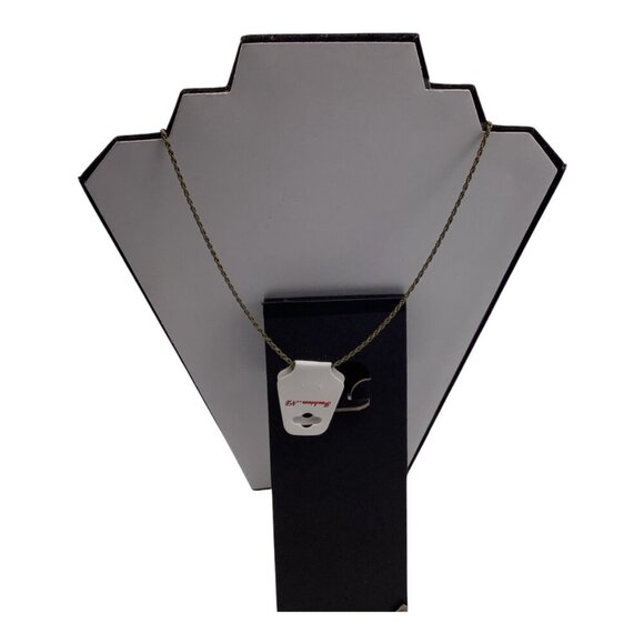 Black Cat Pendant Necklace W/ Brass Tone Chain Women Shinning Paint Finished 26” - Picture 3 of 9